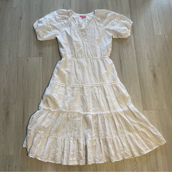 Betsey Johnson Ivory Tiered Midi Dress - Picture 3 of 4